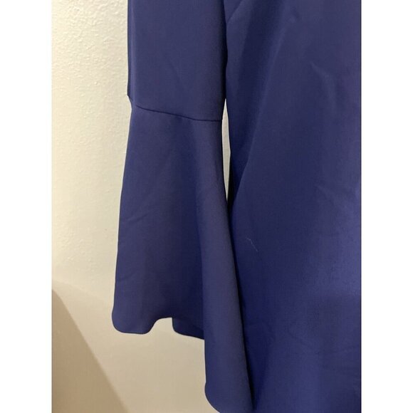 Trina Turk Nico Shift Dress Navy Blue Bell Sleeve Size Small - Picture 4 of 12